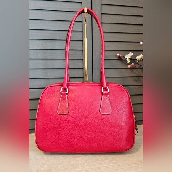 Authentic PRADA Red Bowler Shoulder Bag - Picture 2 of 12